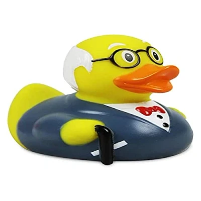 Image of Lilalu 8 x cm/50 g Collector and Baby Grandpa Rubber Duck Bath Toy