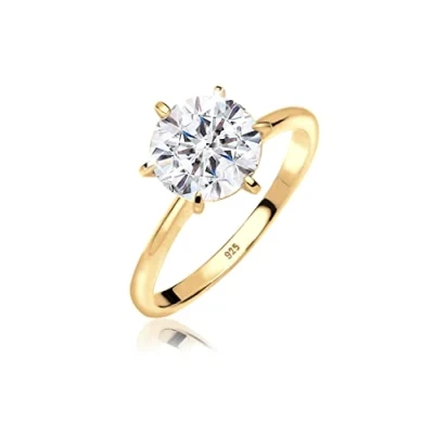 Image of Elli Ring Ladies Engagement with Crystals in 925 Sterling Silver