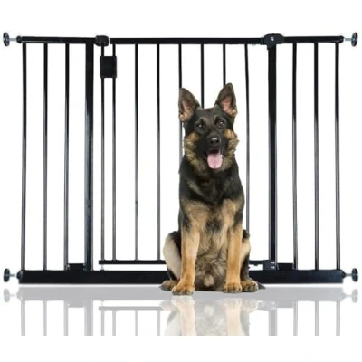 Image of Bettacare Extra Wide Hallway Dog Gate, 97cm 103cm, Black, Pressure Fit Pet Puppy Safety Barrier for Hallways and Spaces, Easy Installation