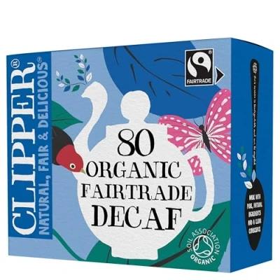 Image of Clipper Organic Everyday Decaf Tea Bags Natural, Unbleached, Plant Based Biodegradable &amp; Non GM Black Eco Conscious, Organically Grown Fair Trade (80 Teabags)