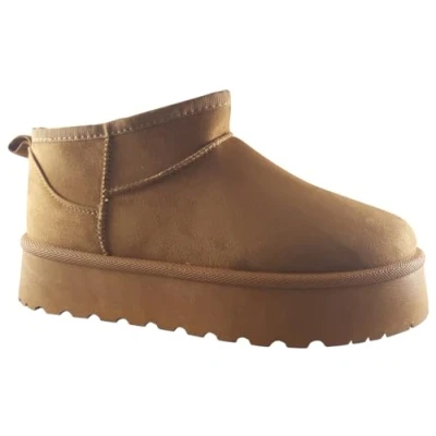 Image of Shoes By Emma Colleen Tan Womens Suede Effect Boots Standard Fit 7 UK