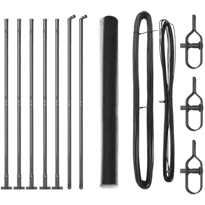 Image of vidaXL Hexagon Fence Grey 1.6x10 m Steel