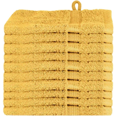 Image of vidaXL Guest Towel 10 pcs Gold 15 x 21 cm Cotton