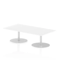 Image of Italia 1600 x 800mm Poseur Rectangular Table White Top 475mm High Leg
