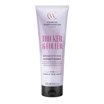 Image of Charles Worthington Thicker and Fuller Densifying Conditioner, Hair Thickening Conditioner for Fine Hair, Products Women Men, Salon Repair, 250 ml