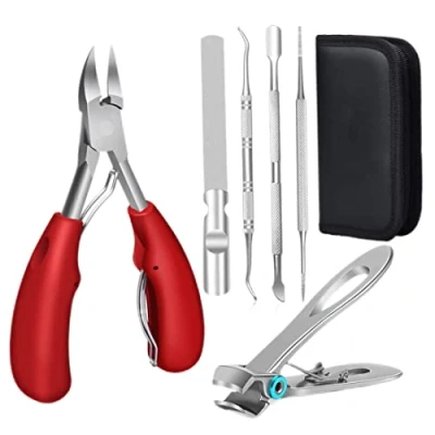 Image of Toe Nail Clipper, Podiatrist Toenail Clippers, Professional Thick Clippers For &amp; Ingrown Nails, Wide Jaw Opening Set Manicure, Pedicure, Men,