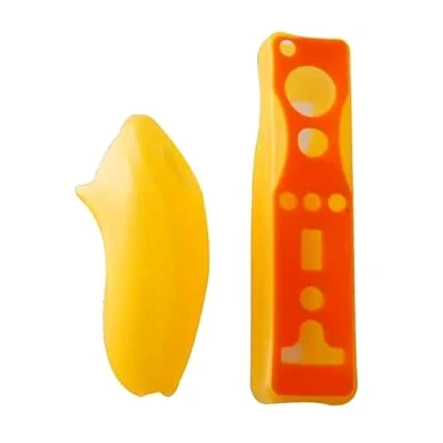 Image of OSTENT Soft Silicon Cover Case Skin Pouch for Nintendo Wii Remote Nunchuk Controller Color Orange