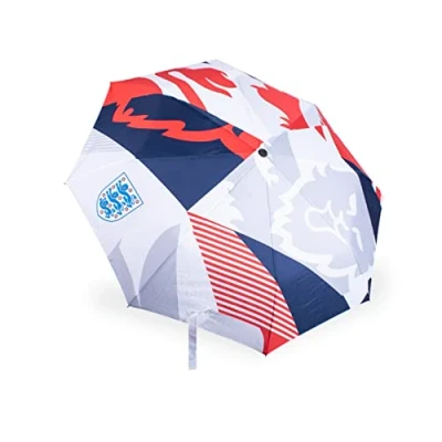 Image of Hy Pro Officially Licensed England FA Umbrella One Click Open, Pocket Umbrella, Compact, Lightweight, Portable, Travel, Small, Navy/White