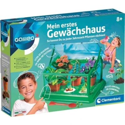 Image of Clementoni 69490 Galileo Science My First Greenhouse, Planter &amp; Seeds for Mini Gardeners and Budding Botanist Toy Children 8 Years Up