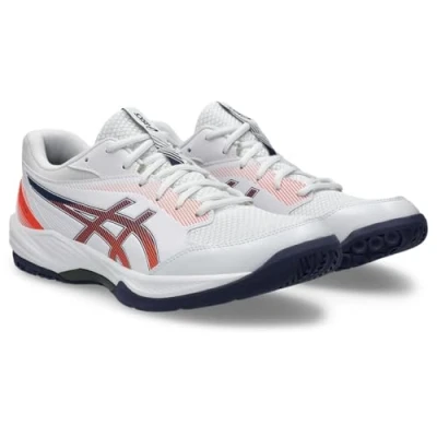 Image of Asics Geltask 4 Handball shoes, Men&#039;s, Size: 9.5, White/indigo fog Textile/synthetics