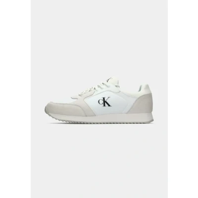 Image of Calvin Klein Jeans Retro Trainers, Men&#039;s, Size: 10, Bright white/black shoes