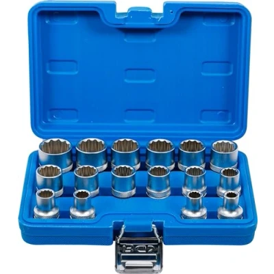 Image of BGS 2226 Socket Set, 12 point 12.5 mm (1/2&quot;) Drive 8 24 16 pcs.