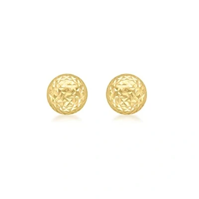 Image of Carissima Gold Women&#039;s 9 ct Yellow 8 mm Diamond Cut Dome Stud Earrings