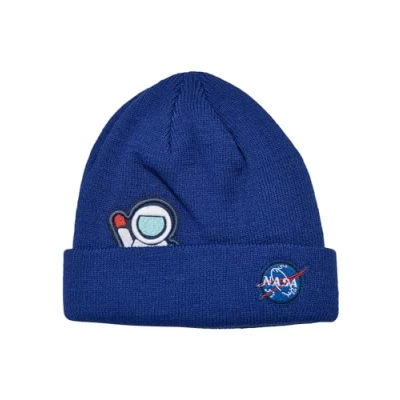 Image of Mister Tee NASA Embroidery Beanie Kids hat, Royal, S/M