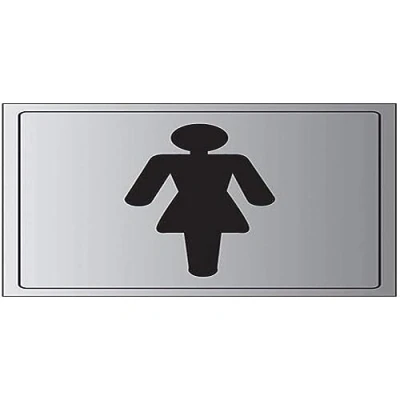Image of V Safety General Door Ladies Toilet Sign 150mm x 1.6mm Alu Rigid Plastic