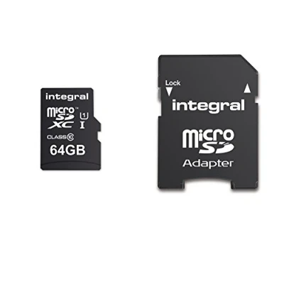 Image of Integral INMSDX64G10 90U1 UltimaPro 64 GB MicroSDXC Class 10 Memory Card up to 90 MB/s, U1 Rating, Black
