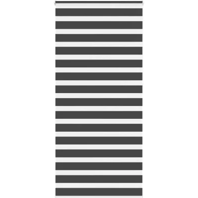 Image of vidaXL Zebra Blind Black 110x230 cm Fabric Width 105.9 Polyester