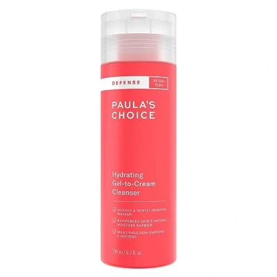 Image of Paula’s Choice DEFENSE Gel to Cream Cleanser Face Gently Removes Makeup for Soft &amp; Clean Skin with Amino Lauric Acid All Types 198 ml