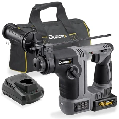 Image of Durofix G12 Series RY1204 12V SDS Rotary Hammer Drill with Variable Speed, LED Light, and Reversible Control 4.0Ah Lithium Ion Battery Charger Included