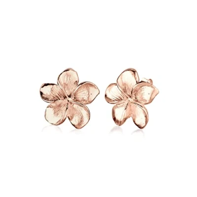 Image of Elli Earrings Ladies Stud Frangipani Flower Nature Filigree in 925 Sterling Silver