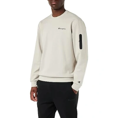 Image of Champion Men&#039;s Legacy American Tech Poly cotton Interlock Crewneck Sweatshirt, Grigio Argento, XL UK