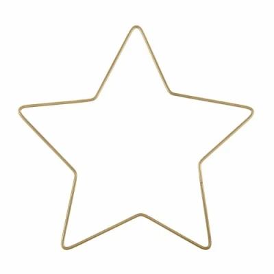 Image of Trimits 20cm Gold Metal Star Craft Hoop Wire Frame Christmas Wreath Artificial
