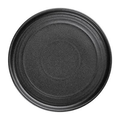 Image of Olympia Cavolo Flat Round Plates Textured Black 180mm (Pack of 6)