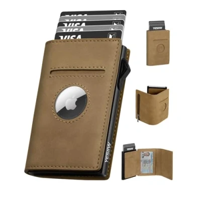Image of YESIIW Mens Wallets, Slim Credit Card Holder Wallet for Men, Pop Up RFID Blocking, Minimalist Metal Cases Smart Holders Men with Coin Pocket &amp; ID Window