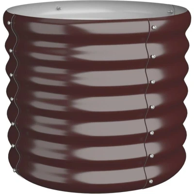 Image of vidaXL Garden Planter Galvanised Steel 40x40x36 cm Brown