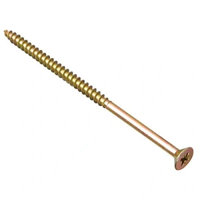 Image of ForgeFix Multi Purpose Single Thread Screws 5.0 x 100mm Zinc Yellow Passivated Box 100