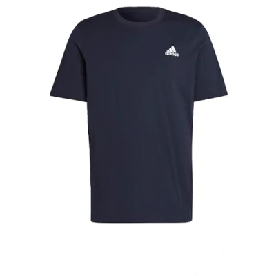Image of adidas Men&#039;s Essentials Single Jersey Embroidered Small Logo Tee, Legend Ink, L Tall