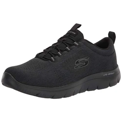 Image of Skechers Wide Fit Summits Louvin Trainers, Men&#039;s, Size: 6.5, Black Polyester