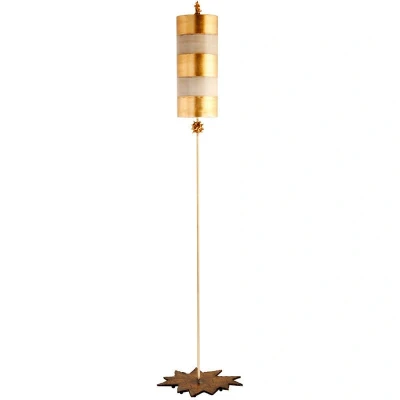 Image of Nettle 1 Light Floor Lamp Gold Leaf, E27