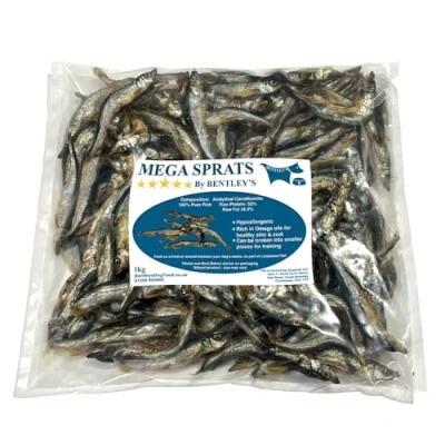 Image of MEGA Dried Sprats Fish for Dogs by Bentley&#039;s 1kg