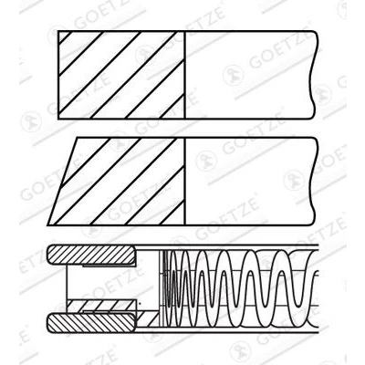 Image of 030107315G Piston Ring Kit GOETZE ENGINE 08 447807 00 77mm 0,5mm VOLKSWAGEN: Polo IV Hatchback, V Fox SEAT: Ibiza 3