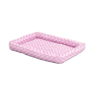 Image of MidWest Homes for Pets Bolster Dog Bed 45.72 cm (18 Inch) Long or Cat w/ Comfortable Bolster; Ideal &quot;Toy&quot; Breeds; Pink; Model 40218 PK