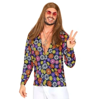 Image of Widmann 11013184 70s Groovy Style Shirt, Colourful, S M