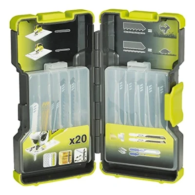 Image of Ryobi RAK20JB Jigsaw Blade Set for T Shank Jigsaws, 20 Piece