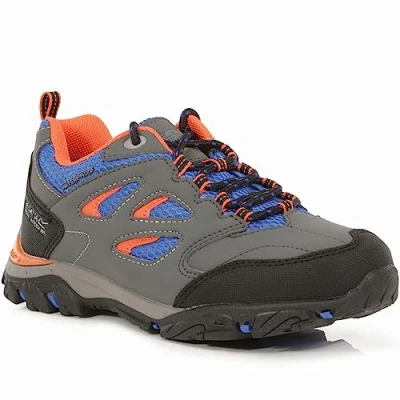 Image of Regatta Kids Holcombe Low Rise Walking Trainers Blaze Orange 1 UK