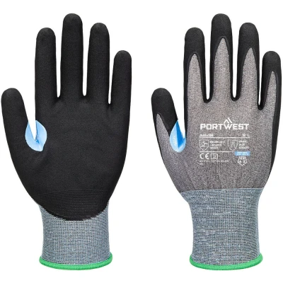 Image of Portwest CS Cut D21 Nitrile Glove Grey/Black Large