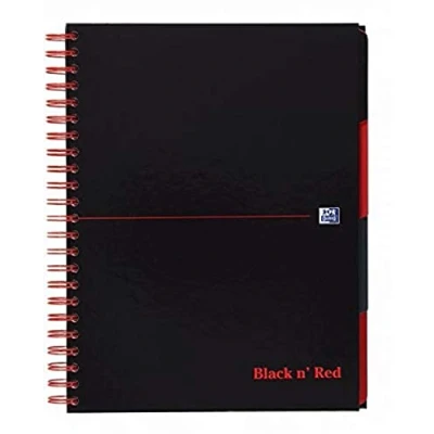 Image of Black n&#039; Red Project Book Polypropylene Cover Wirebound 90gsm 200 pagesA4 Plus Ref K66070 [Pack of 3]