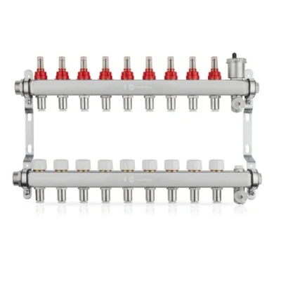 Image of JG Underfloor LowFit 12mm Under Floor Heating Manifold 9 Port JGLOWFITMAN9