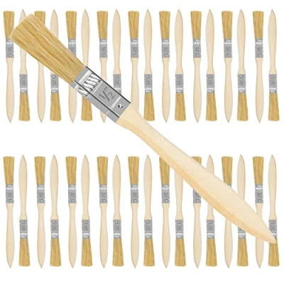 Image of Kurtzy 0.5 Inch/12.7mm Chip Paint Brushes (36 Pack) Professional Wooden Handle Brush Set for Paint, Stains, Varnishes, Glues and Home DIY Beige