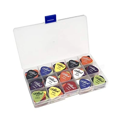 Image of 100pcs Alice Matte Anti Skid Acoustic Electric Guitar Picks Plectrum 6 Thickness 0.58/0.71/0.81/0.96/1.20/1.50 mm With Pick Case Storage Box