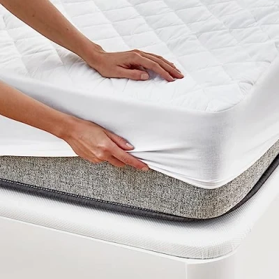 Image of Pikolin Home Fiber Quilted Mattress Protector Breathable Bed 120, White, King