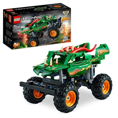 Image of LEGO Technic Monster Jam Dragon Truck Toy for 7 Plus Year Old Boys and Girls, 2in1 Racing Pull Back Car Toys Off Road Stunts &amp; Imaginative Play, Kids&#039; Birthday Gift Idea 42149