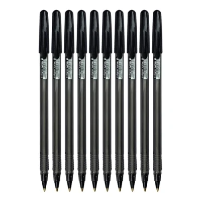 Image of DIGNO Unik Ballpoint Pens, BLACK, Medium Point (1.0mm), Pack of 10, Multipack, Smooth Ball Perfect for School Office Home Business Everyday Use