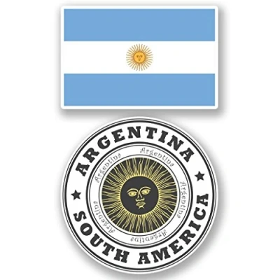 Image of 2 x 10cm/100mm Argentina Flag Vinyl SELF Adhesive Sticker Decal Laptop Travel Luggage Car Bike Sign Fun #4832