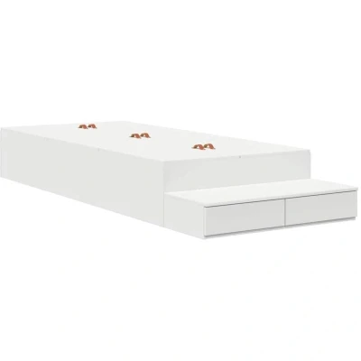 Image of vidaXL Storage Bed Frame White 90x200 cm