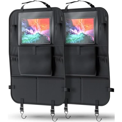 Image of LIONSTRONG Car Organizer Seat Protectors Kick Mats For with Tablet Pocket 2 Pieces